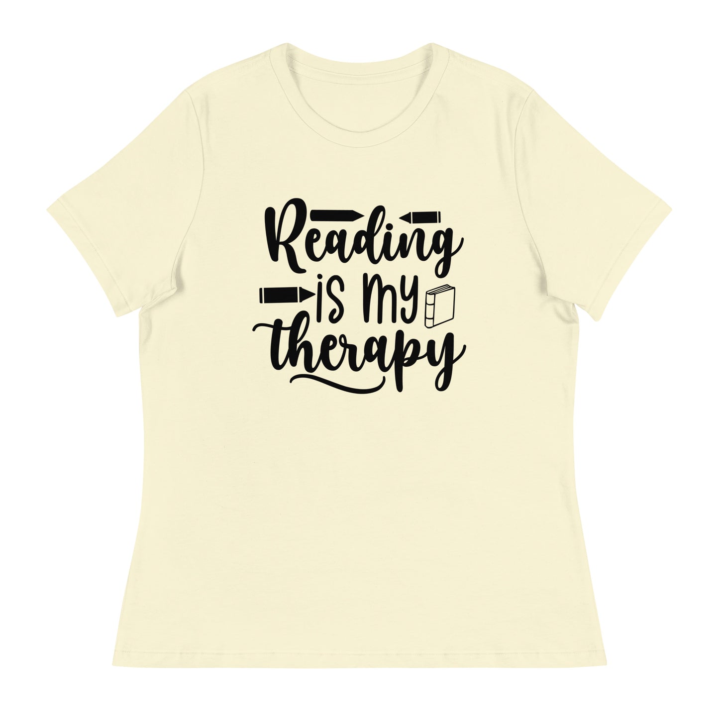 "Reading is my Therapy" Women's Relaxed T-Shirt