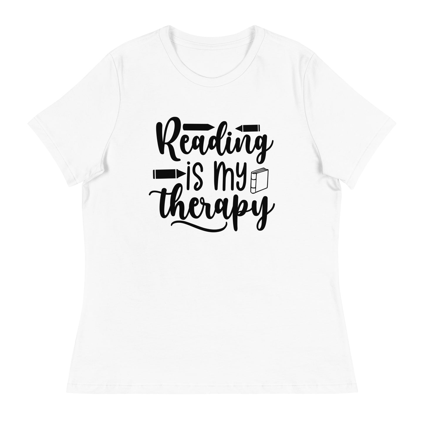 "Reading is my Therapy" Women's Relaxed T-Shirt